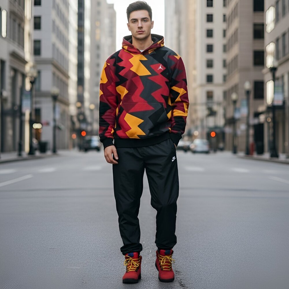 Nike Air Jordan Men’s Pullover Hoodie‎ Red FB7014‑619 Size XXL